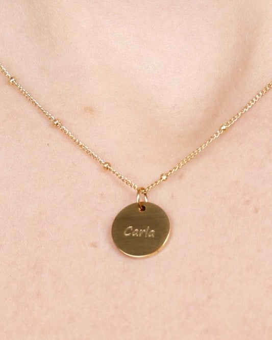 COLLAR CON MEDALLA Y CADENA DE BOLAS