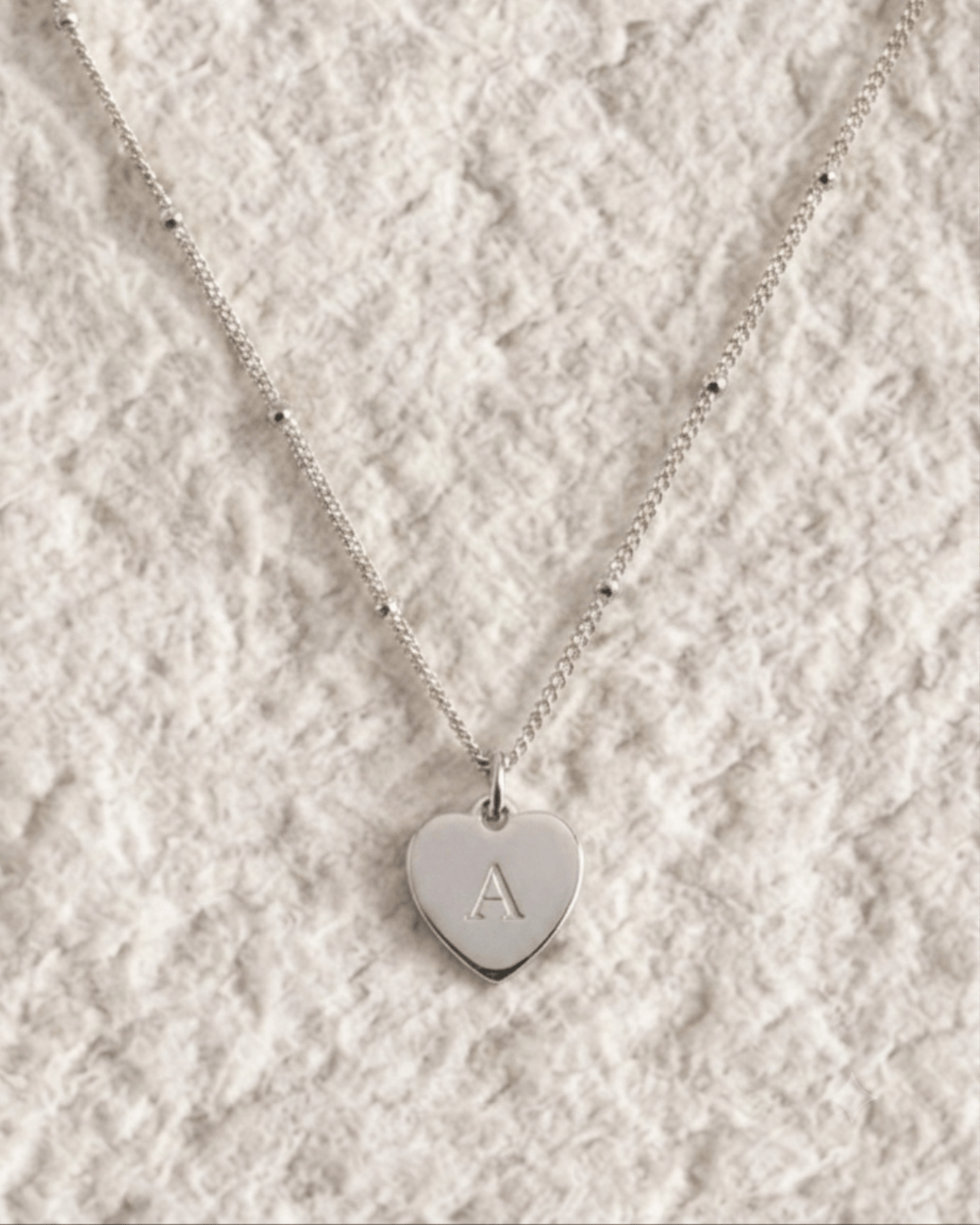 SMALL HEART NECKLACE LOVE ENGRAVED
