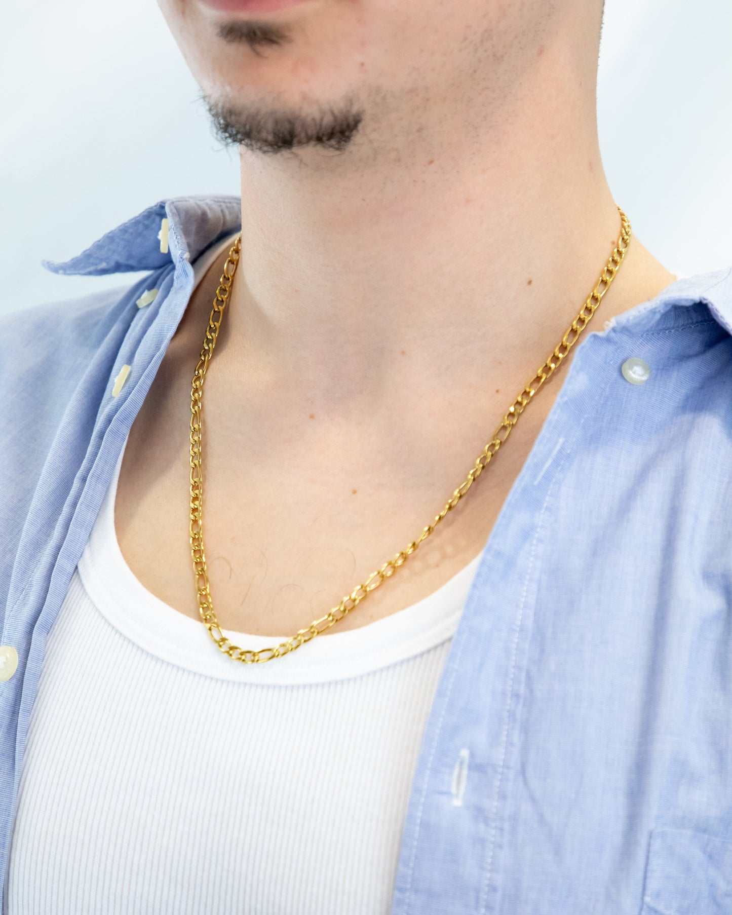 CLASSIC SILVER AND GOLD LINK NECKLACE
