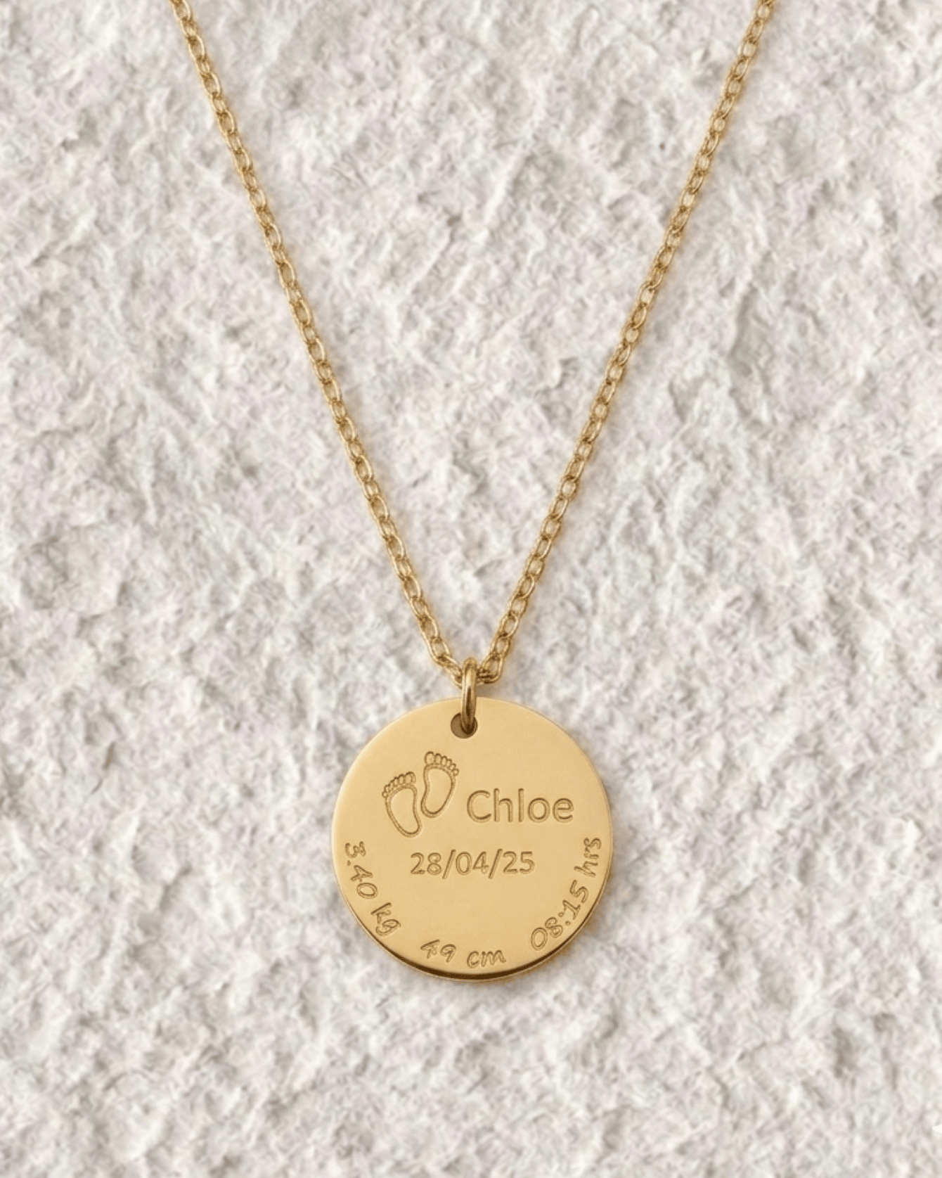 ENGRAVED NECKLACE SMALL MEDAL