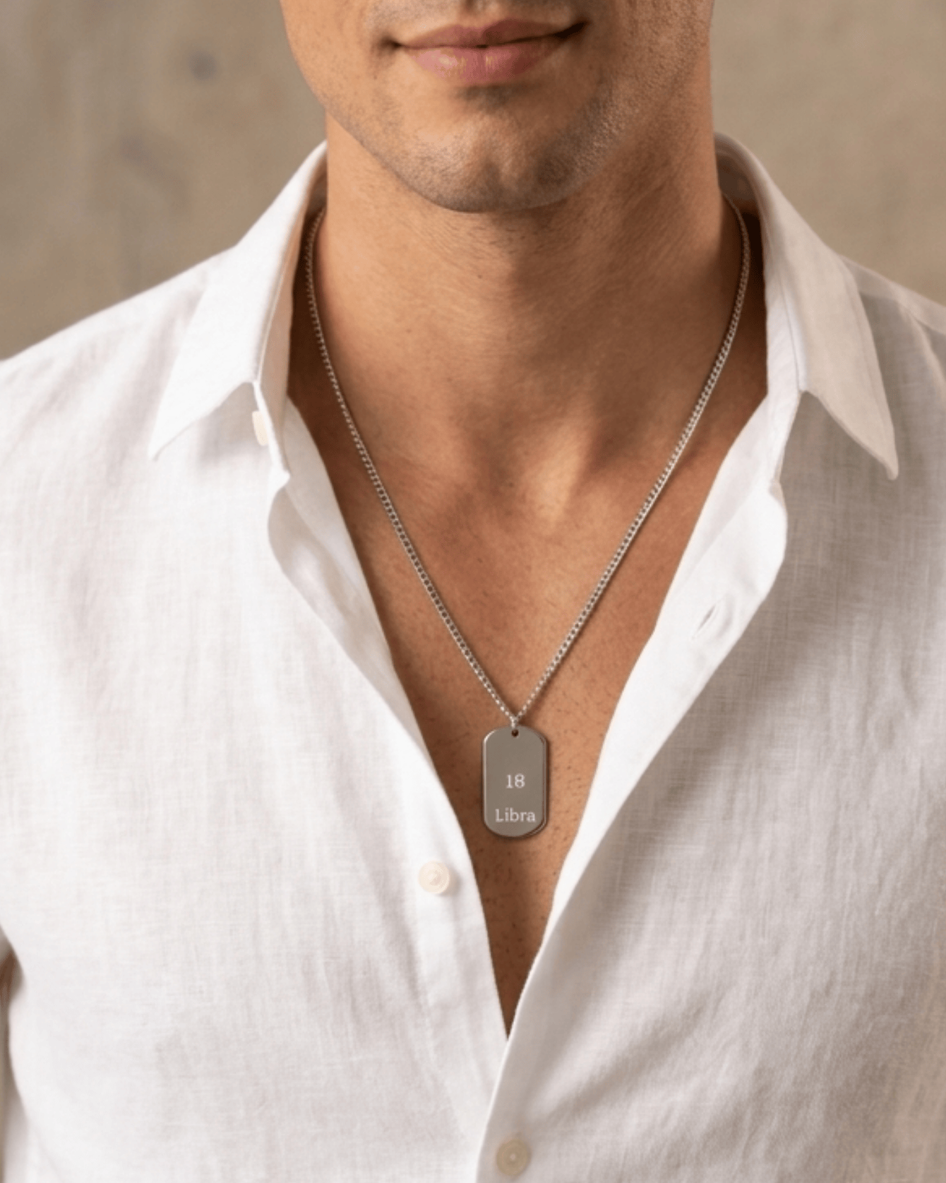 ENGRAVED MEN'S PLAQUE NECKLACE