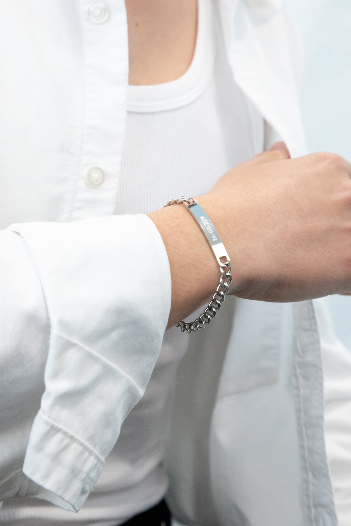 ESCLAVA HOMBRE GRABADA ESLABONES MEDIANA