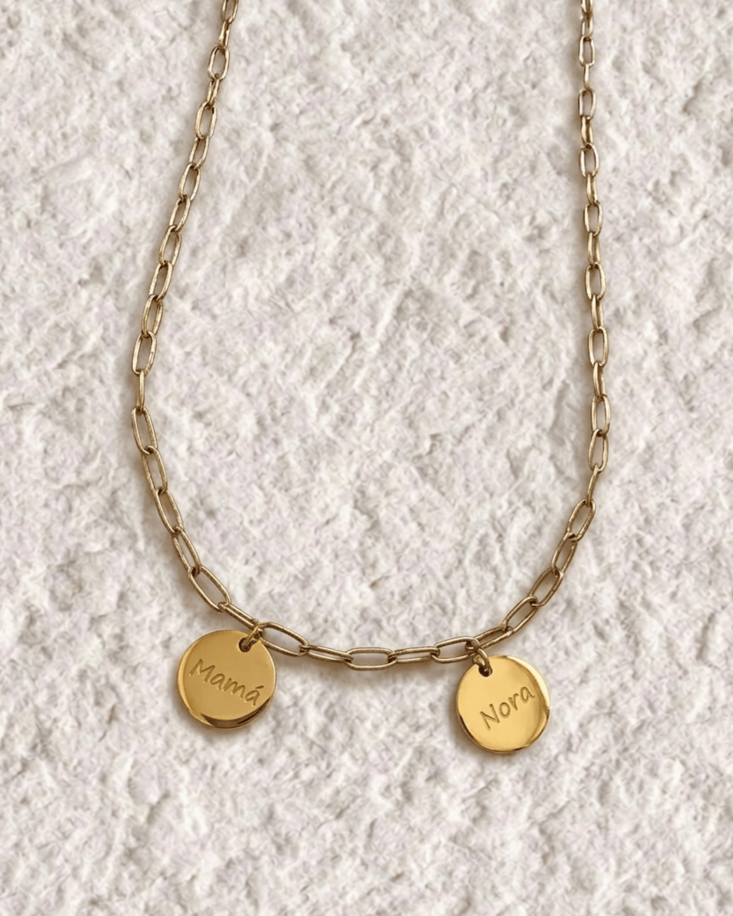 COLLAR MEDALLA GRABADA CON CADENA DE ESLABONES