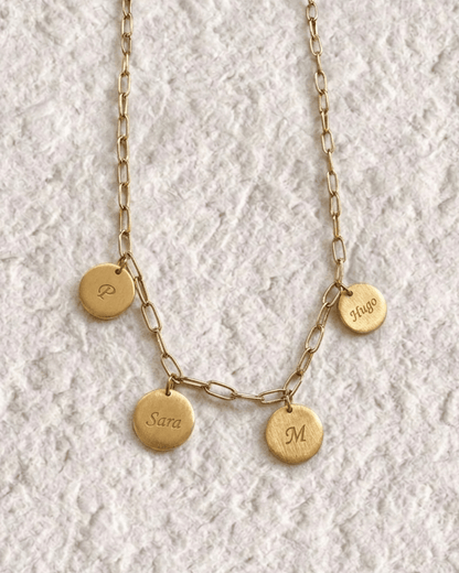 COLLAR MEDALLA GRABADA CON CADENA DE ESLABONES