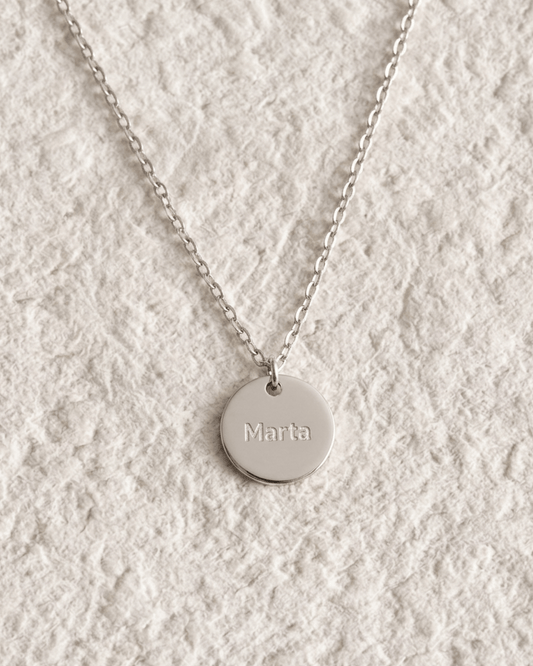 ENGRAVED NECKLACE SMALL MEDAL
