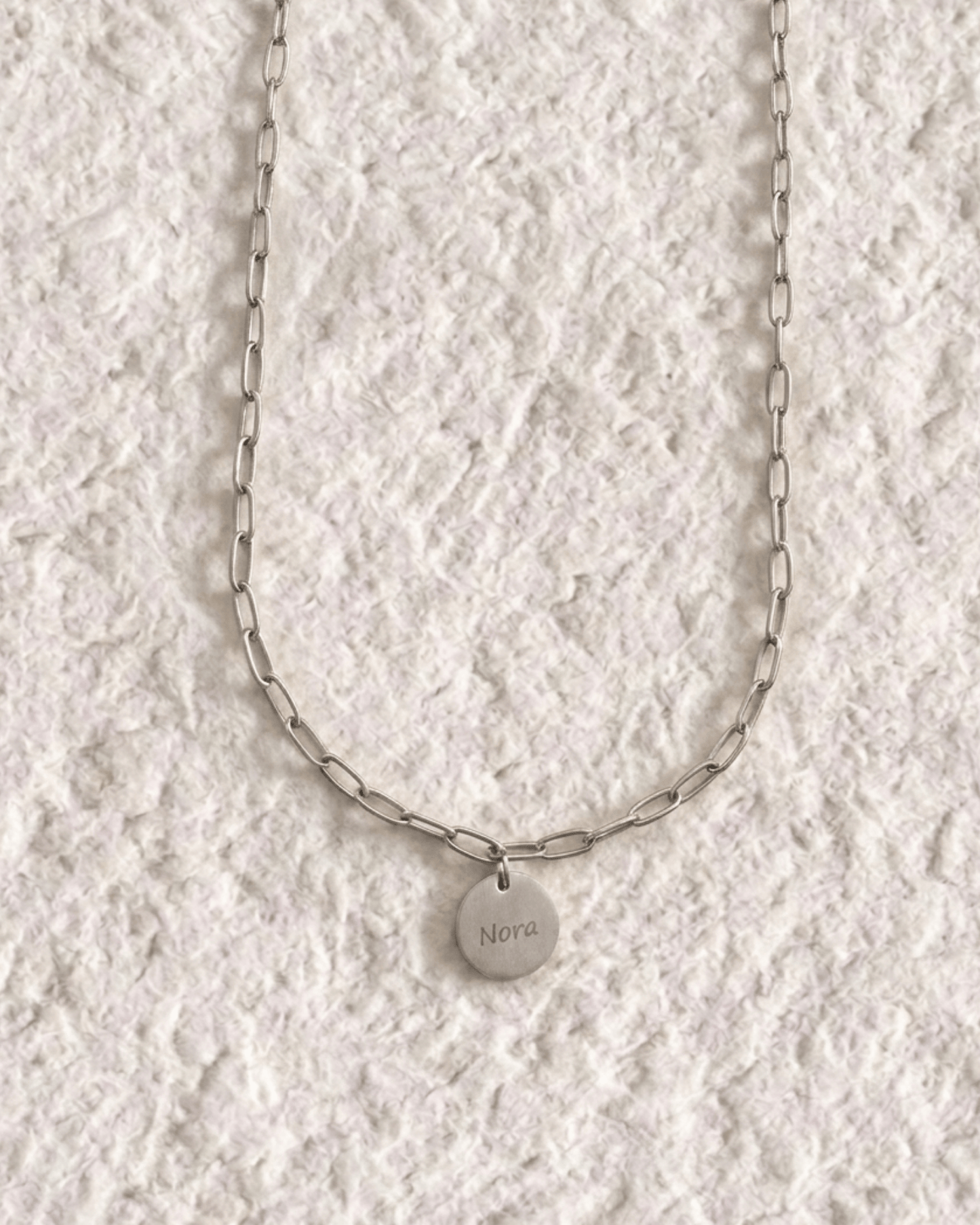 COLLAR MEDALLA GRABADA CON CADENA DE ESLABONES