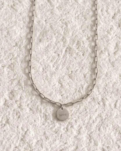 COLLAR MEDALLA GRABADA CON CADENA DE ESLABONES
