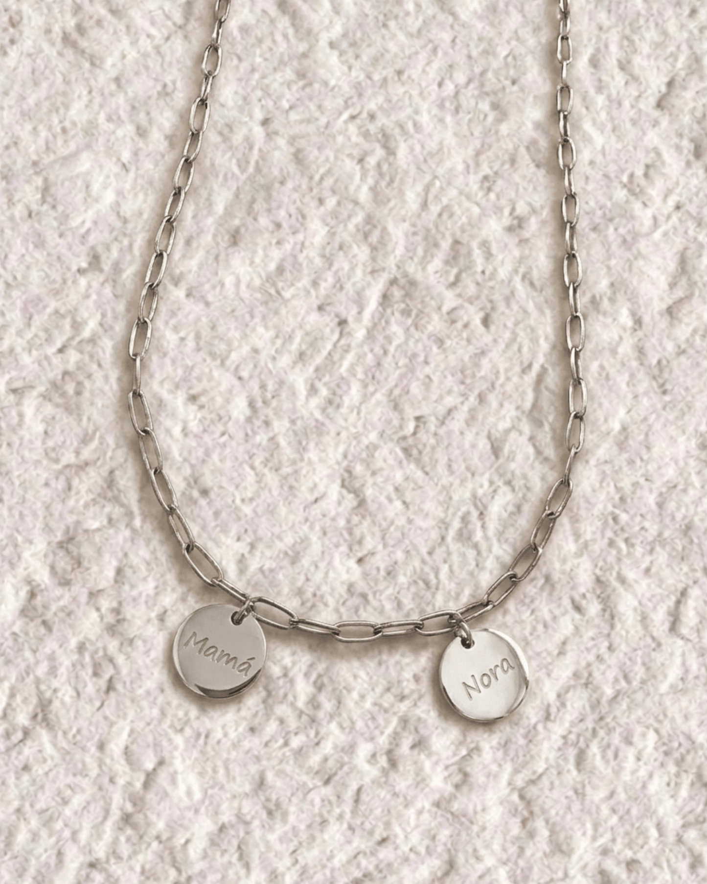 COLLAR MEDALLA GRABADA CON CADENA DE ESLABONES