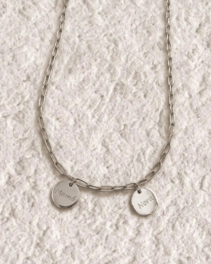 COLLAR MEDALLA GRABADA CON CADENA DE ESLABONES