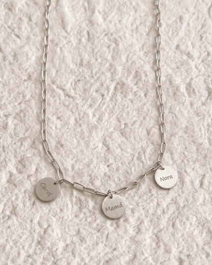 COLLAR MEDALLA GRABADA CON CADENA DE ESLABONES