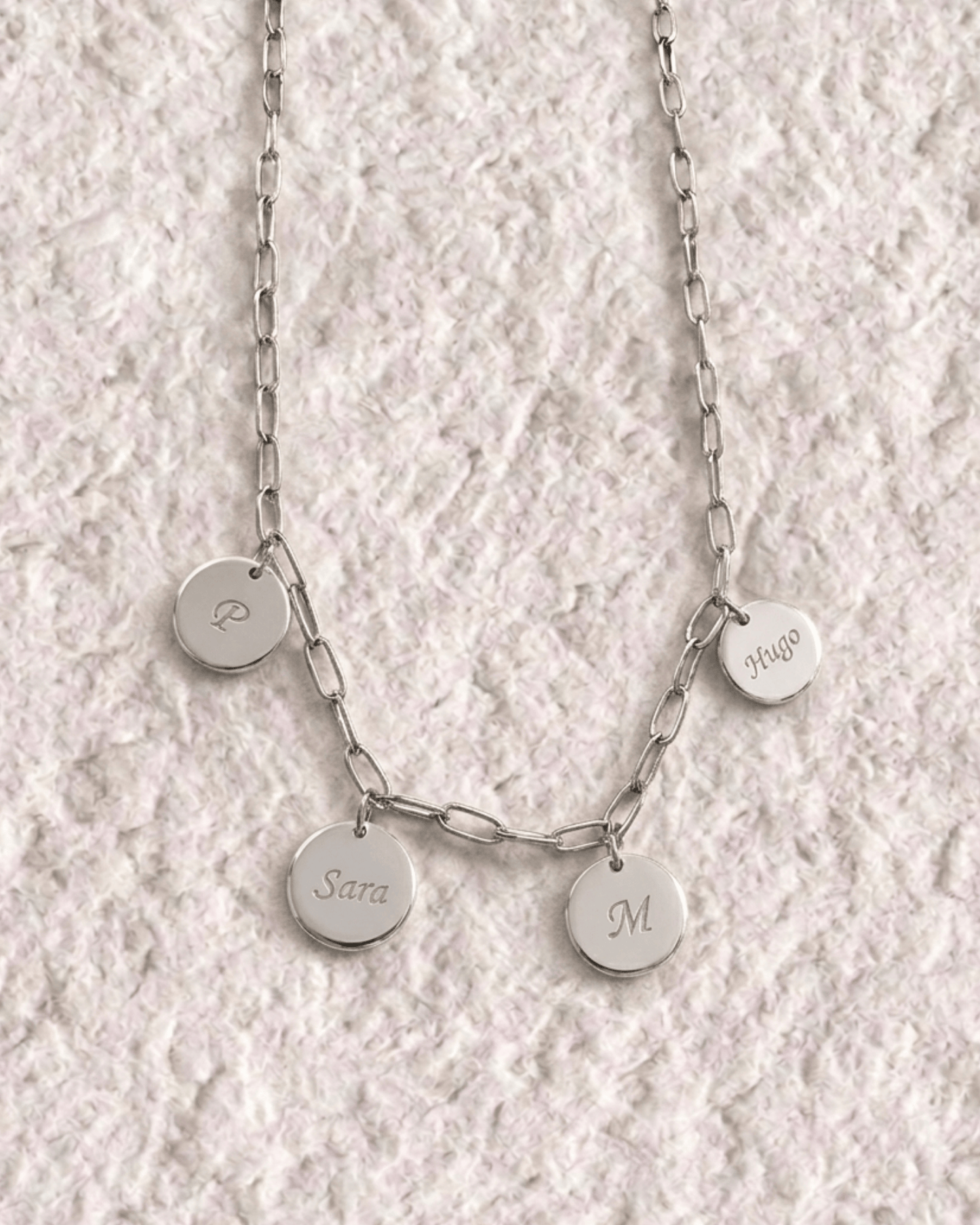 COLLAR MEDALLA GRABADA CON CADENA DE ESLABONES