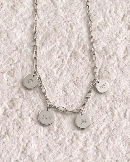 COLLAR MEDALLA GRABADA CON CADENA DE ESLABONES