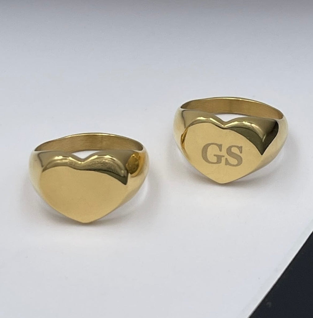 Anillo sello corazón personalizado