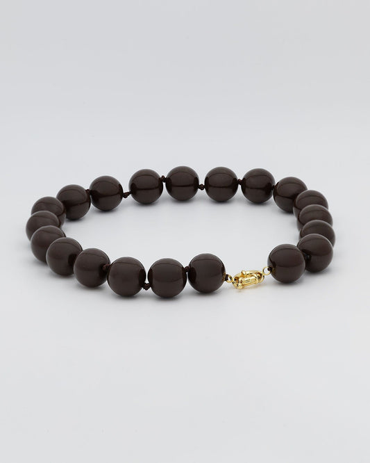 collar de resina grandes color marrón