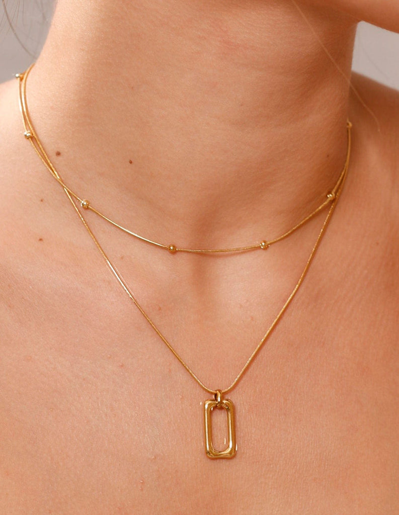 COLLAR CADENA FINA BOLAS