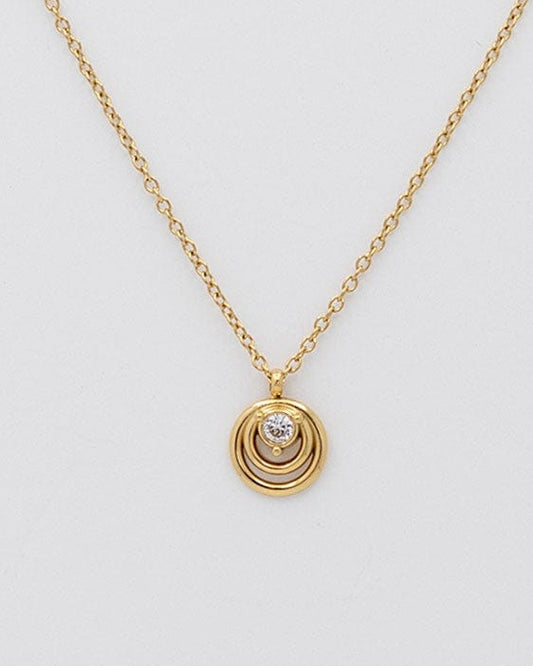 collar con brillante central fino dorado waterproof