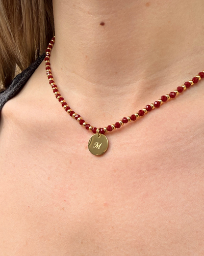 COLLAR DE COLORES CON MEDALLA GRABADA