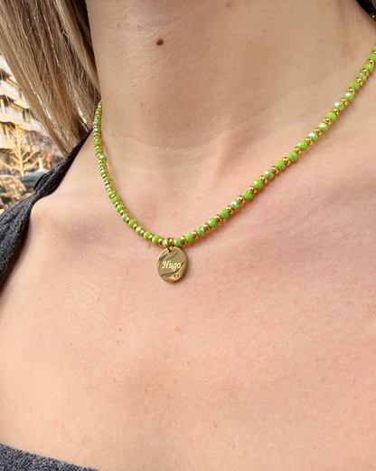 COLLAR DE COLORES CON MEDALLA GRABADA