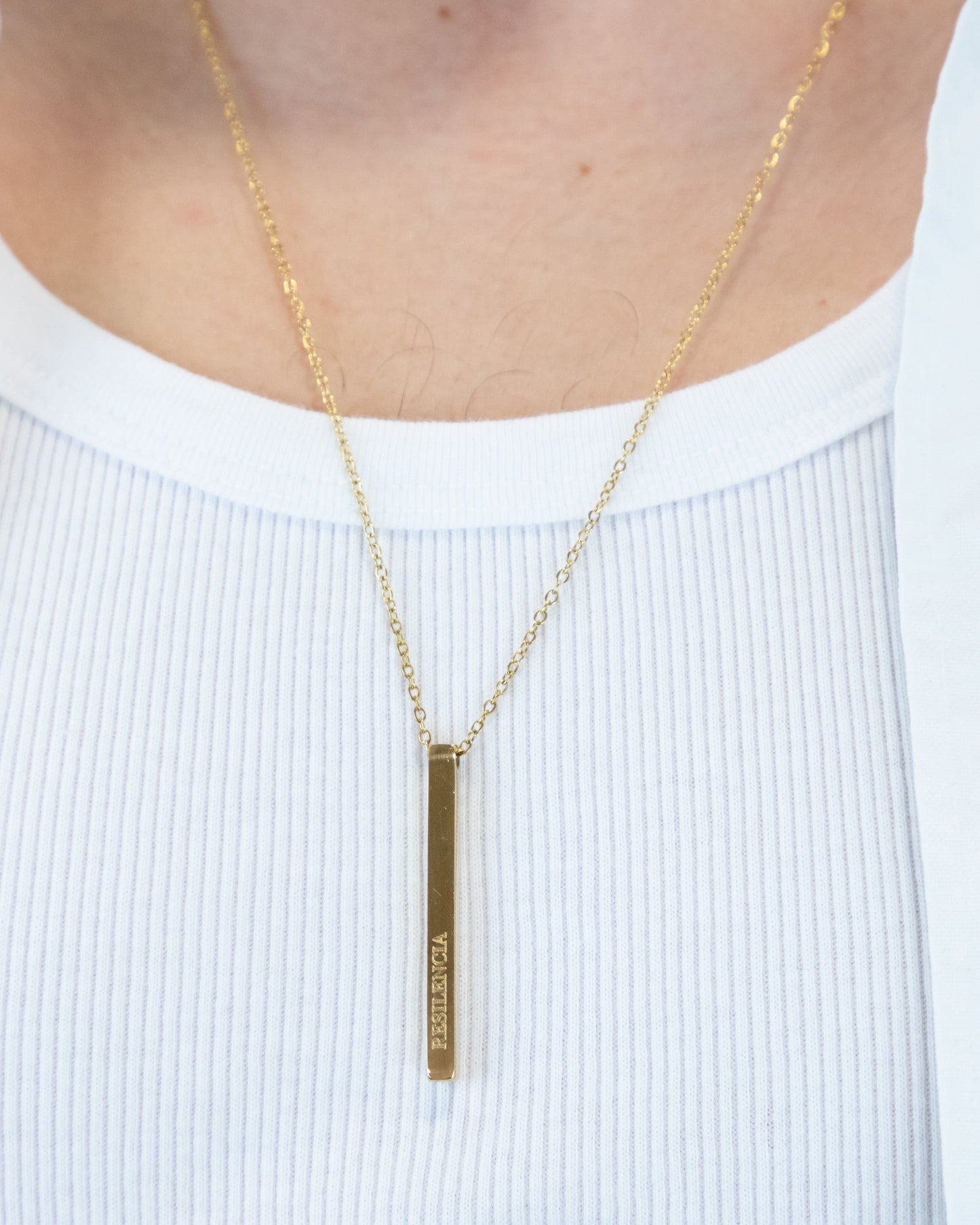 ENGRAVED BAR NECKLACE