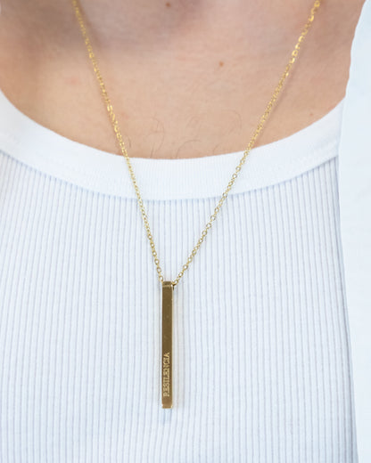 ENGRAVED BAR NECKLACE