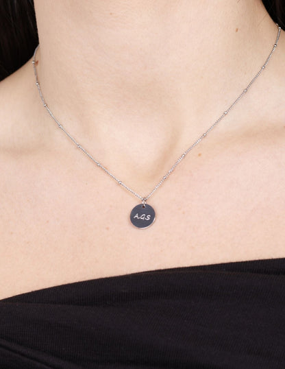 ENGRAVED NECKLACE SMALL MEDAL