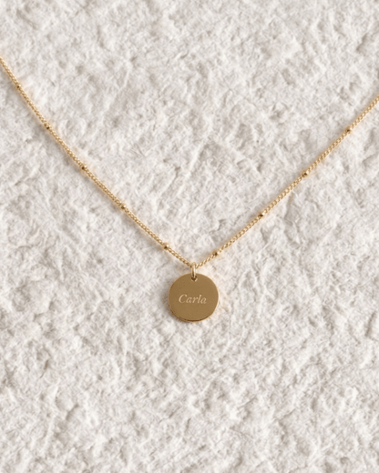 ENGRAVED NECKLACE SMALL MEDAL