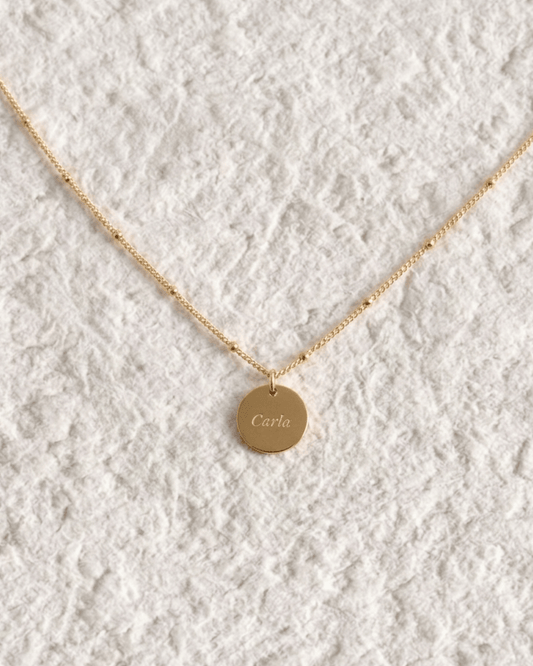 ENGRAVED NECKLACE SMALL MEDAL