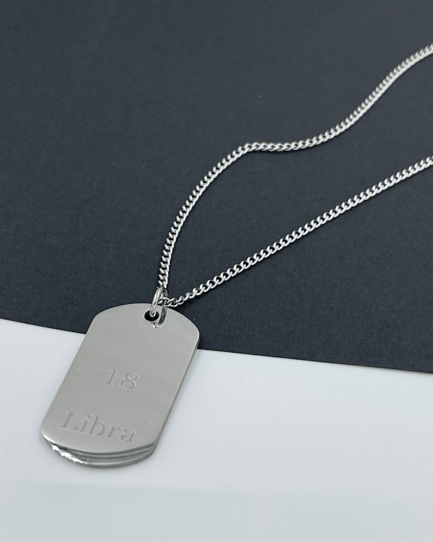 ENGRAVED MEN'S PLAQUE NECKLACE