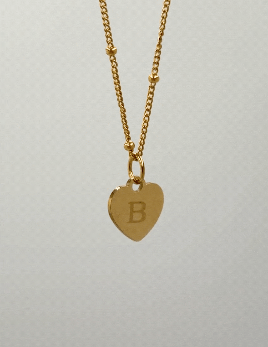 SMALL HEART NECKLACE LOVE ENGRAVED