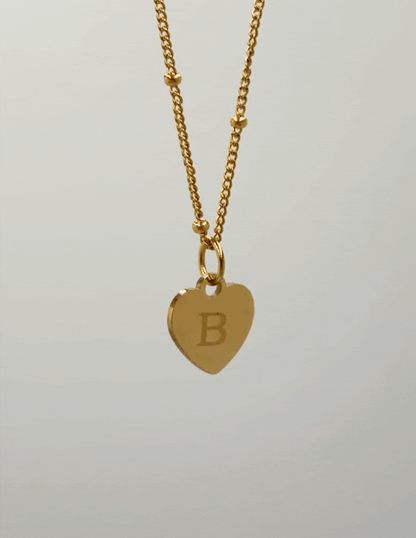 SMALL HEART NECKLACE LOVE ENGRAVED