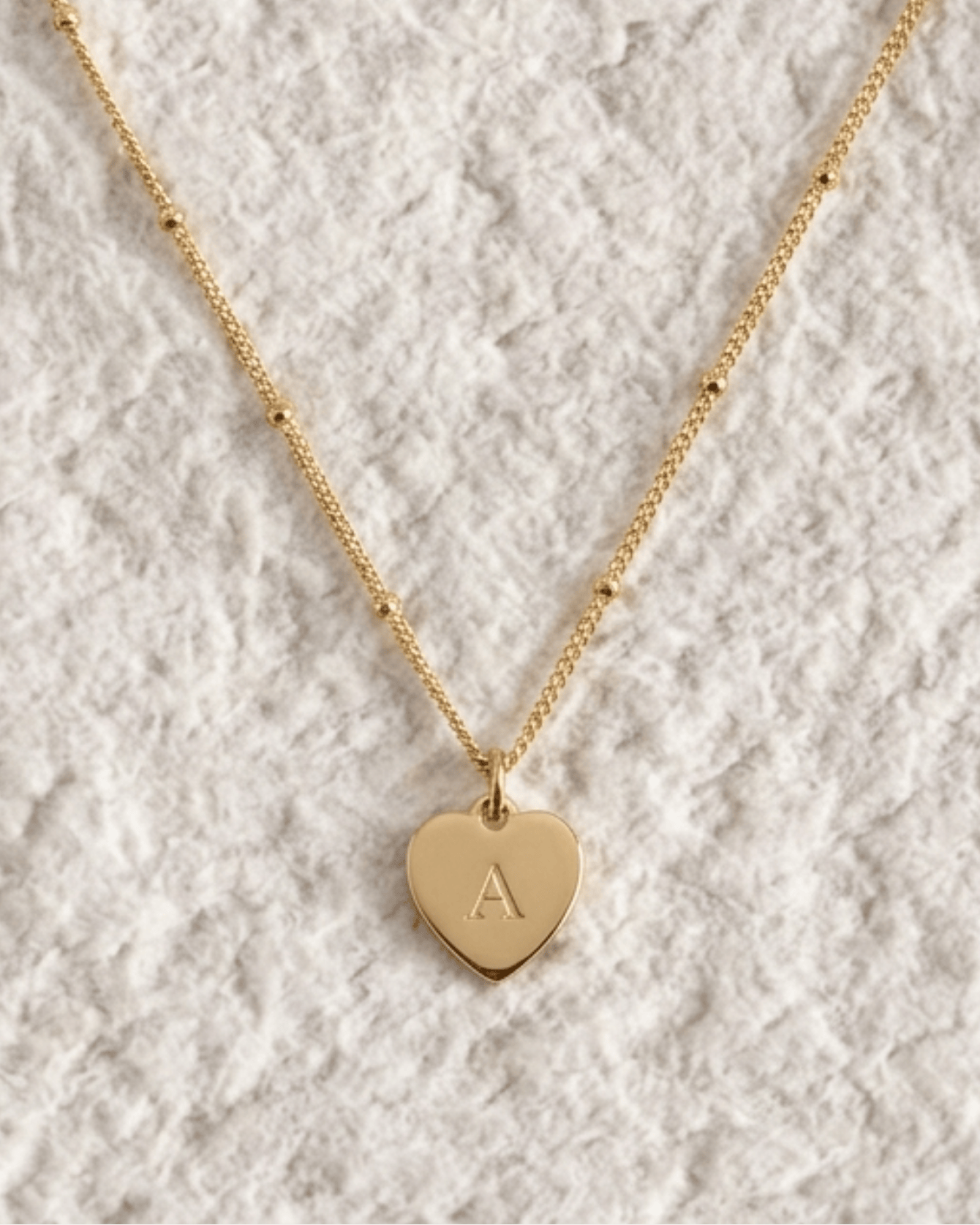 SMALL HEART NECKLACE LOVE ENGRAVED
