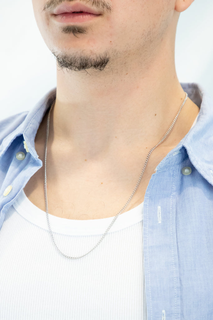 Collar cordón trenzado plateado