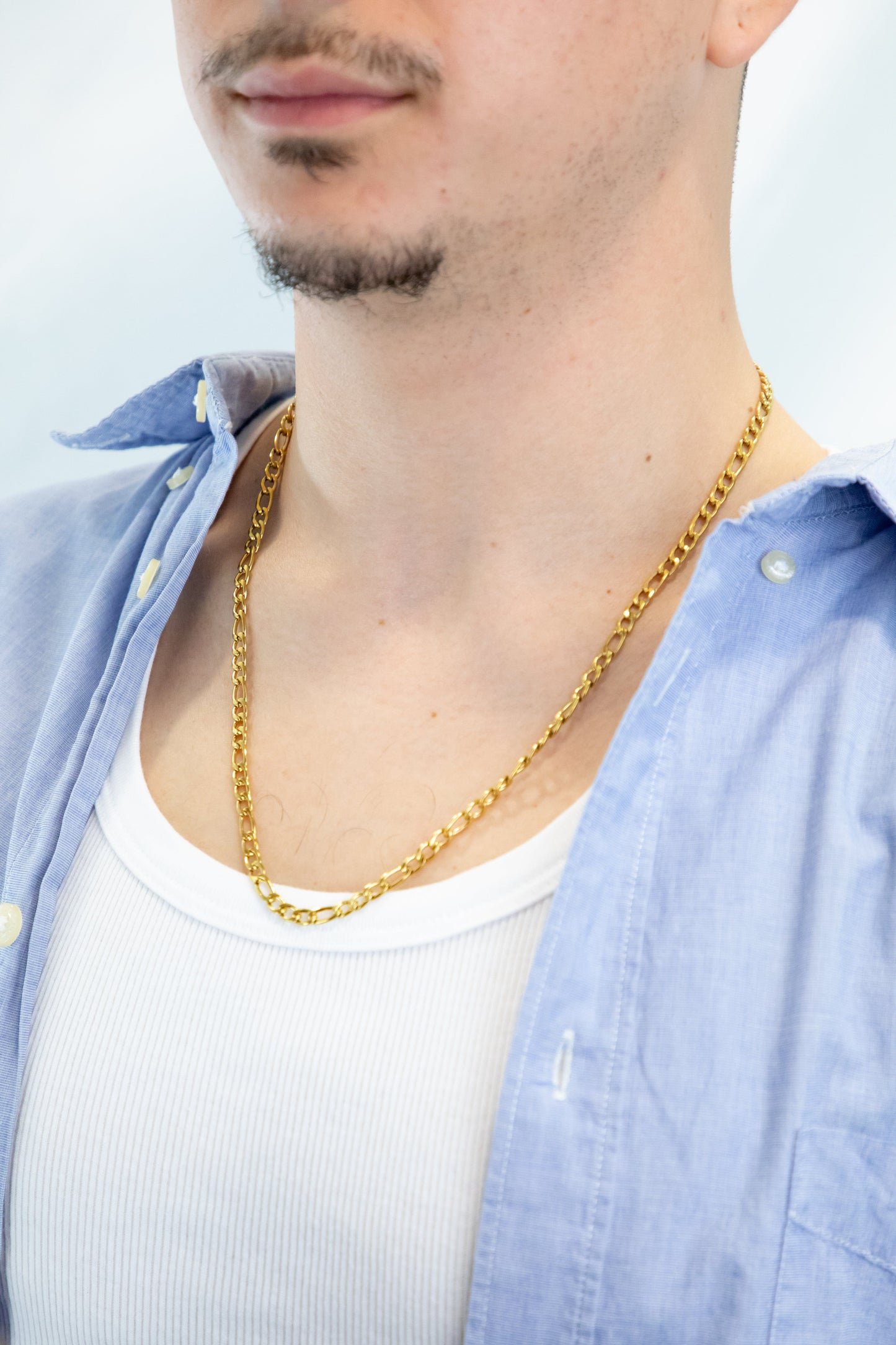 COLLAR ESLABONES CLÁSICO PLATEADO DORADO