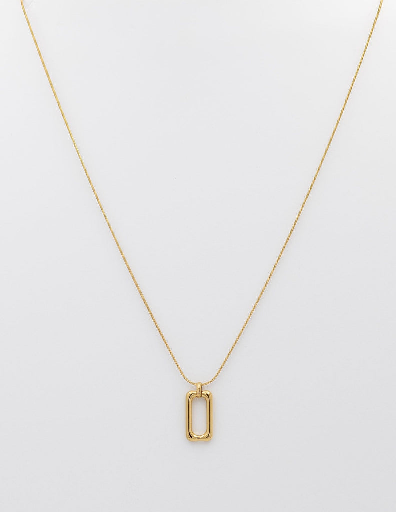 collar rectángulo dorado
