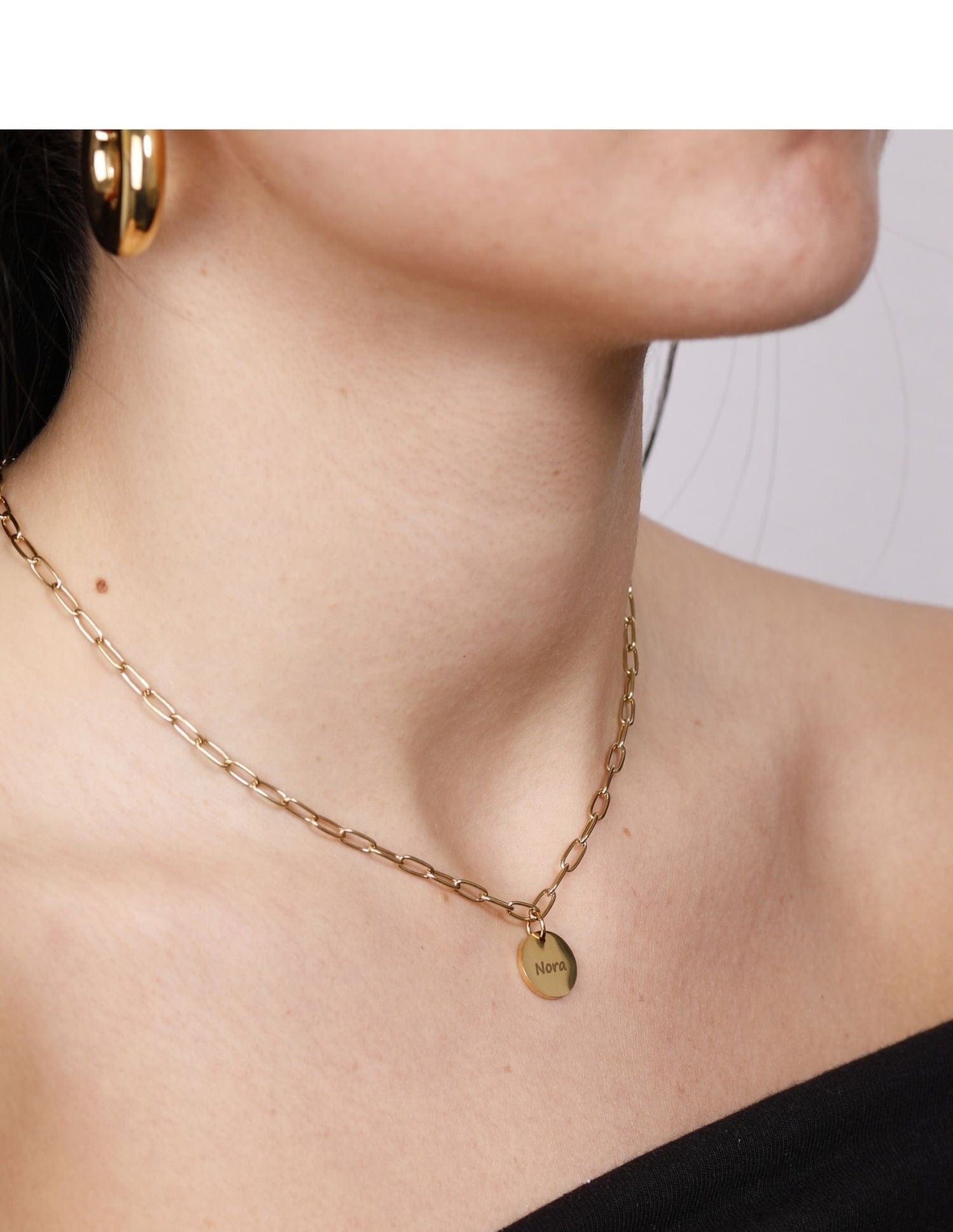 COLLAR GRABADO CON CADENA DE ESLABONES