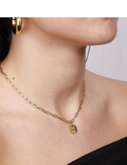 COLLAR GRABADO CON CADENA DE ESLABONES