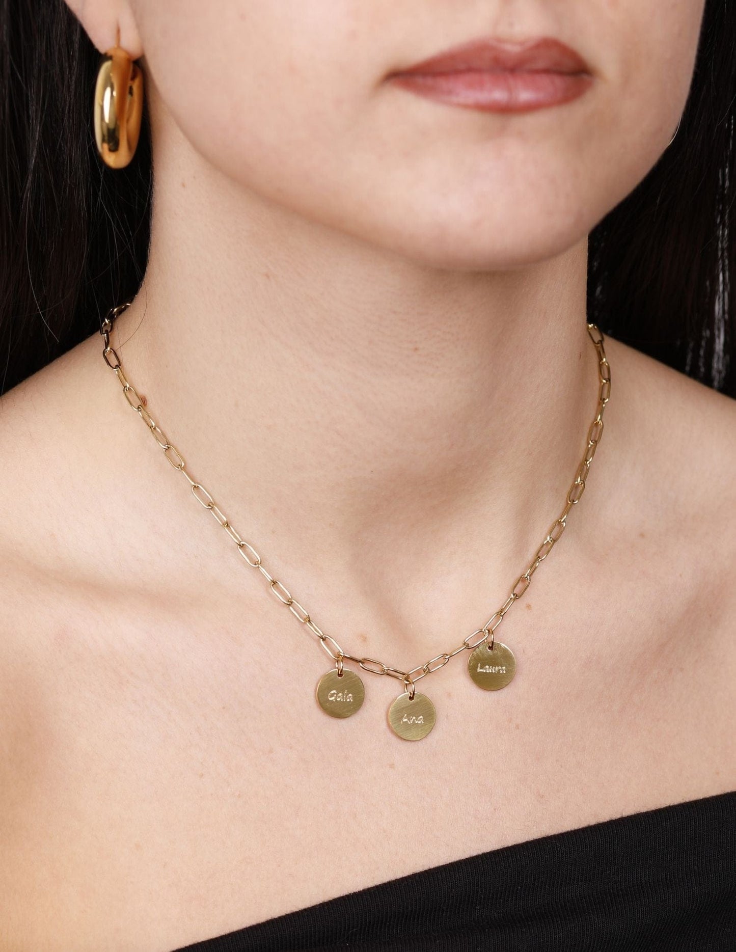 COLLAR GRABADO CON CADENA DE ESLABONES