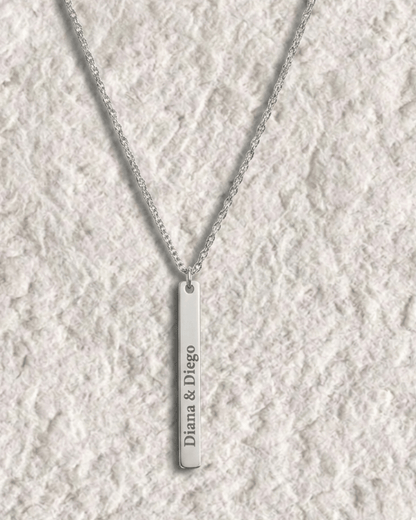 ENGRAVED BAR NECKLACE