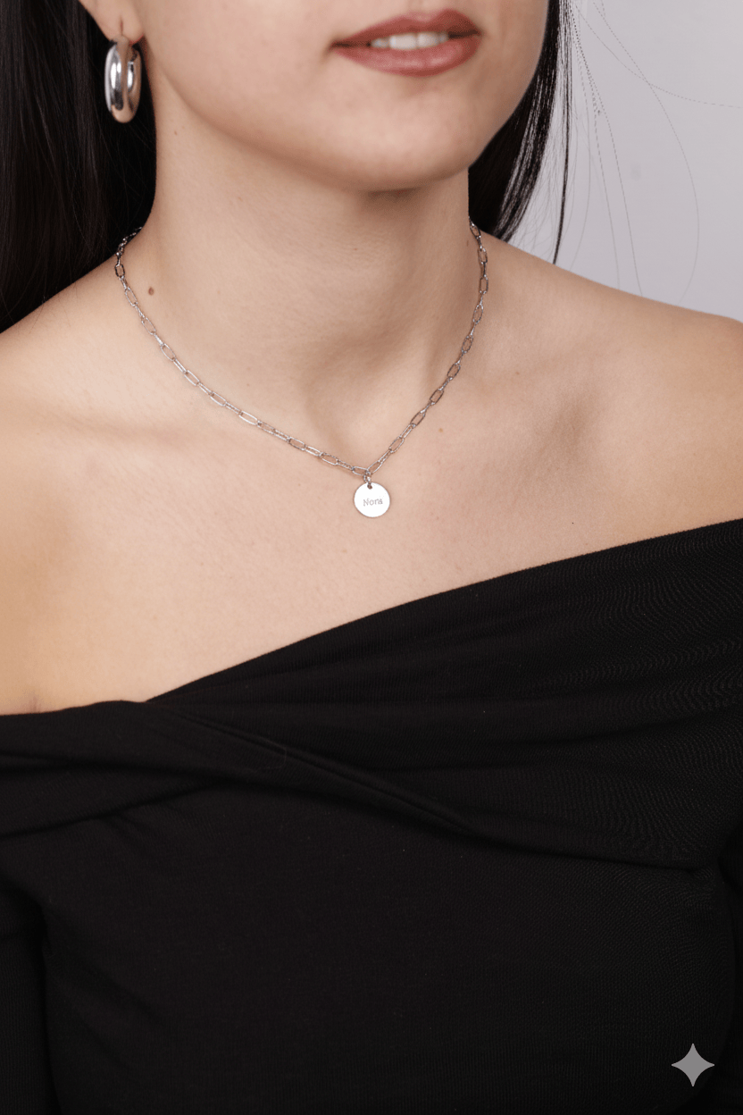 COLLAR GRABADO CON CADENA DE ESLABONES