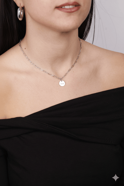 COLLAR GRABADO CON CADENA DE ESLABONES