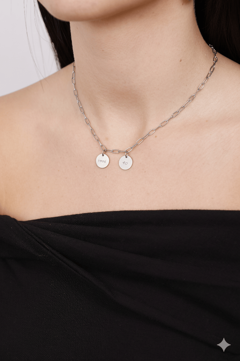 COLLAR GRABADO CON CADENA DE ESLABONES