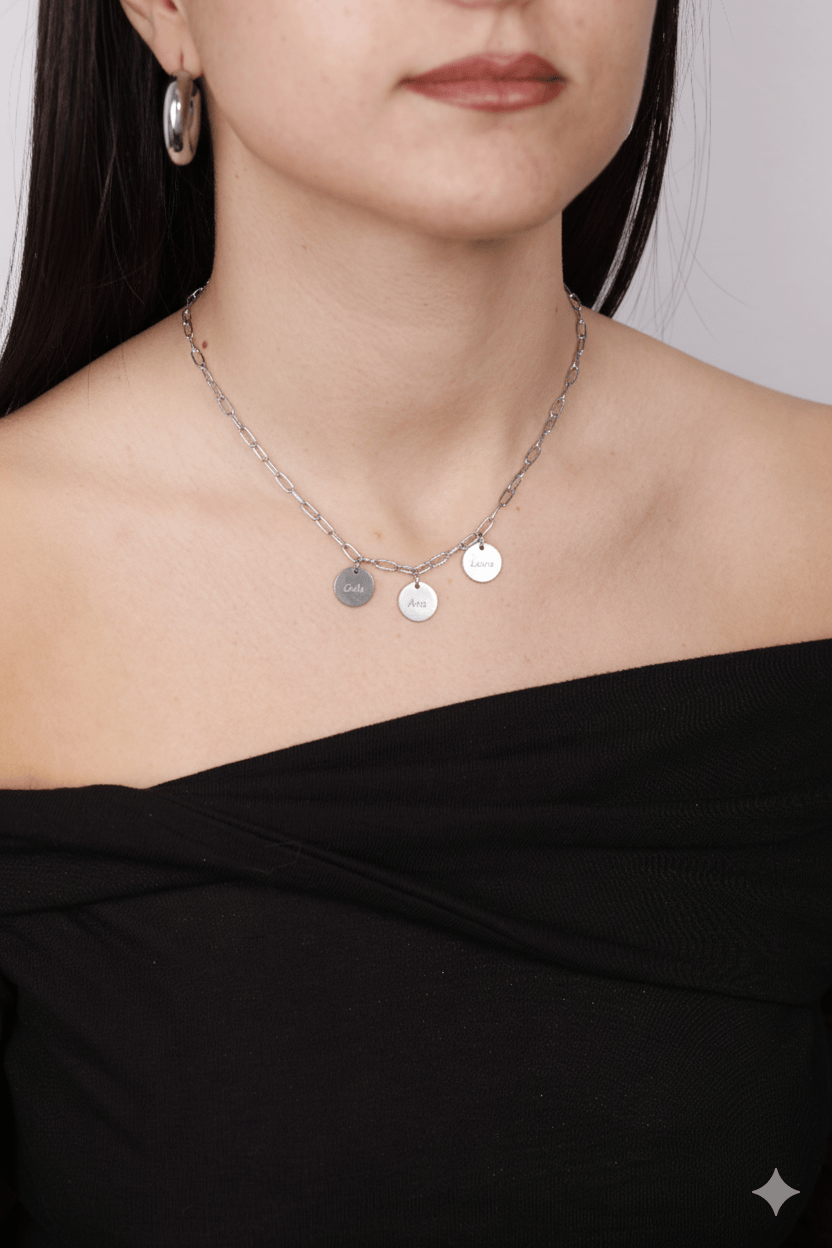 COLLAR GRABADO CON CADENA DE ESLABONES