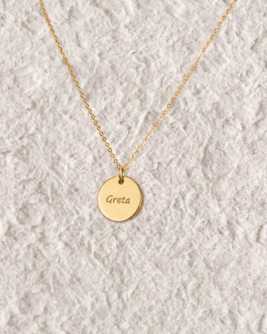 ENGRAVED NECKLACE SMALL MEDAL