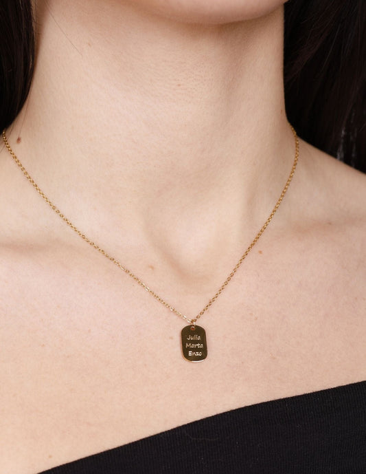 COLLAR GRABADO PLACA PEQUEÑA