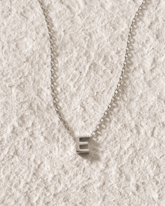 SMALL SILVER INITIAL NECKLACE