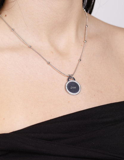 COLLAR MEDALLA CIRCONITAS GRABADO