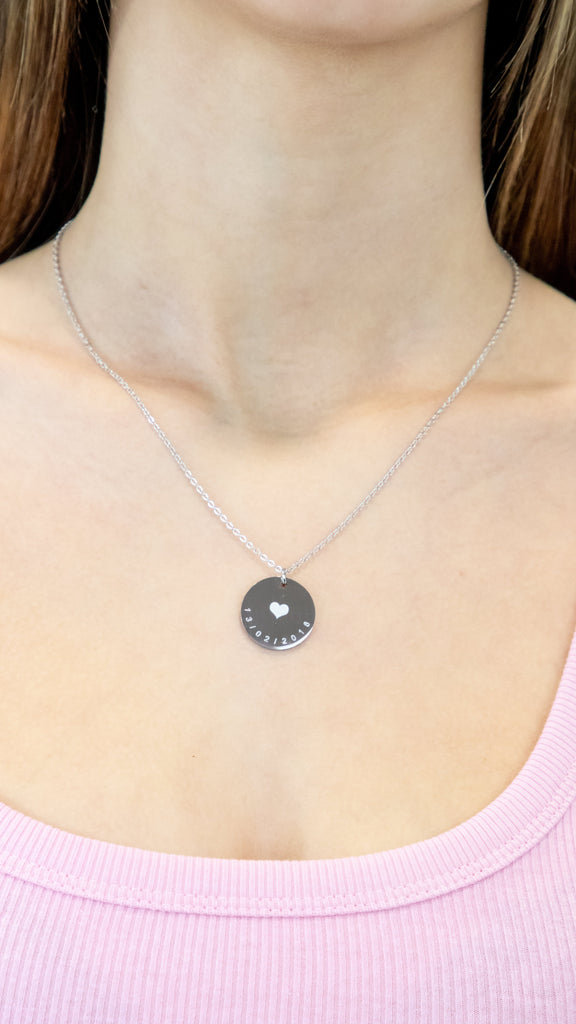 Collar medalla con corazón personalizado