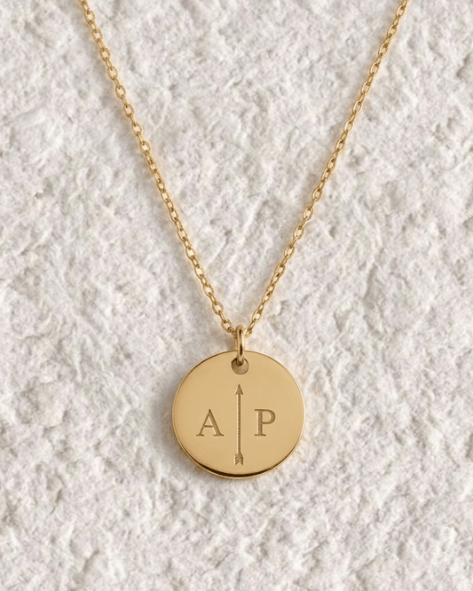 ENGRAVED NECKLACE SMALL MEDAL