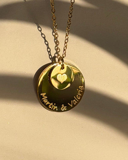 DOUBLE ENGRAVED MEDAL NECKLACE