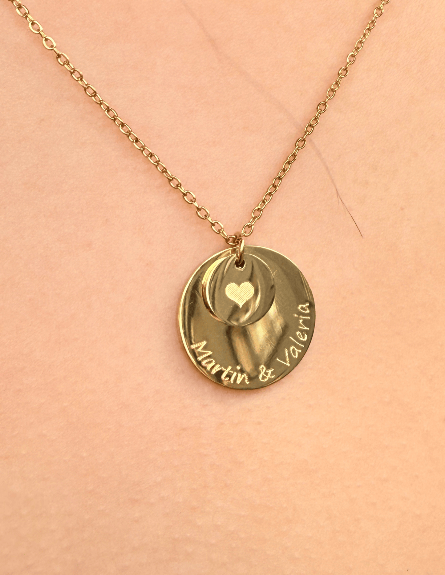 DOUBLE ENGRAVED MEDAL NECKLACE